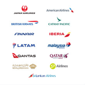 ワンワールドに加盟している航空会社のロゴ