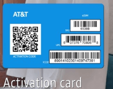 AT＆TのeSIMに読み込ませるコードが書いてあるカード