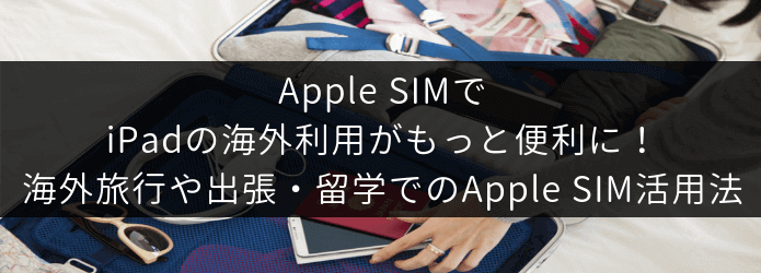 Apple SIMでiPadの海外利用がもっと便利になる！海外旅行や出張や留学でのApple SIM活用法